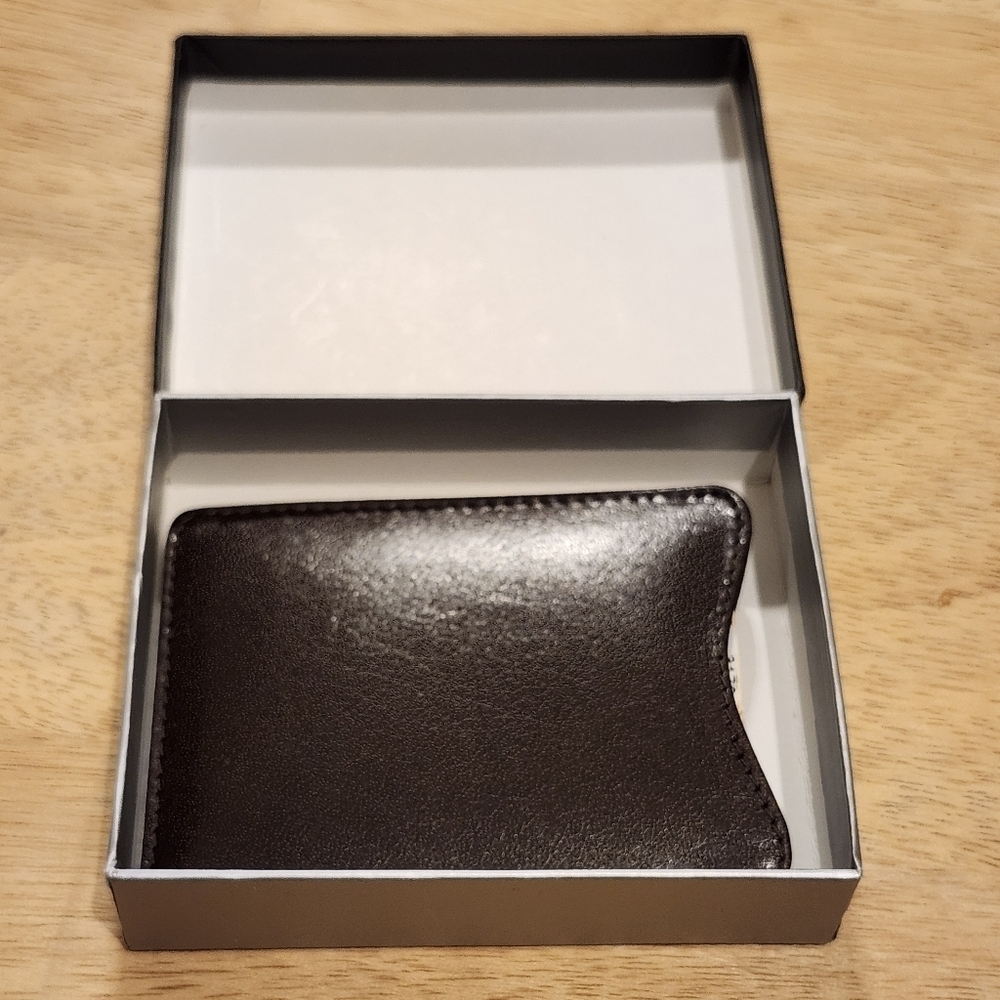 *3 for $25* Brown Faux Leather Card Holder Money Clip - Wallet